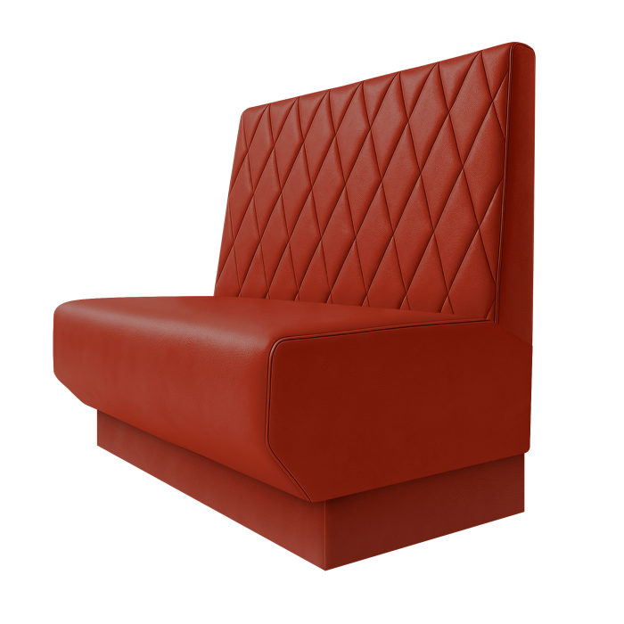 Wagner | Gastrobank | B:H 100 x 100 cm | Rot | Raute | Leder | Fußleiste Rot