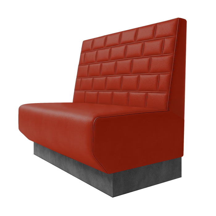 Wagner | Gastrobank | B:H 100 x 100 cm | Rot | Stein | Leder | Fußleiste Grau