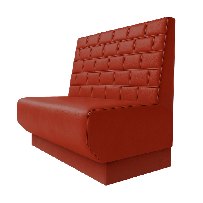 Wagner | Gastrobank | B:H 100 x 100 cm | Rot | Stein | Leder | Fußleiste Rot