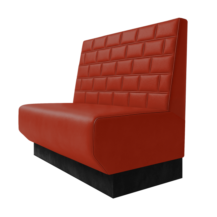 Wagner | Gastrobank | B:H 100 x 100 cm | Rot | Stein | Leder | Fußleiste Schwarz
