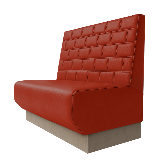 Wagner | Gastrobank | B:H 100 x 100 cm | Rot | Stein | Leder | Fußleiste Taupe