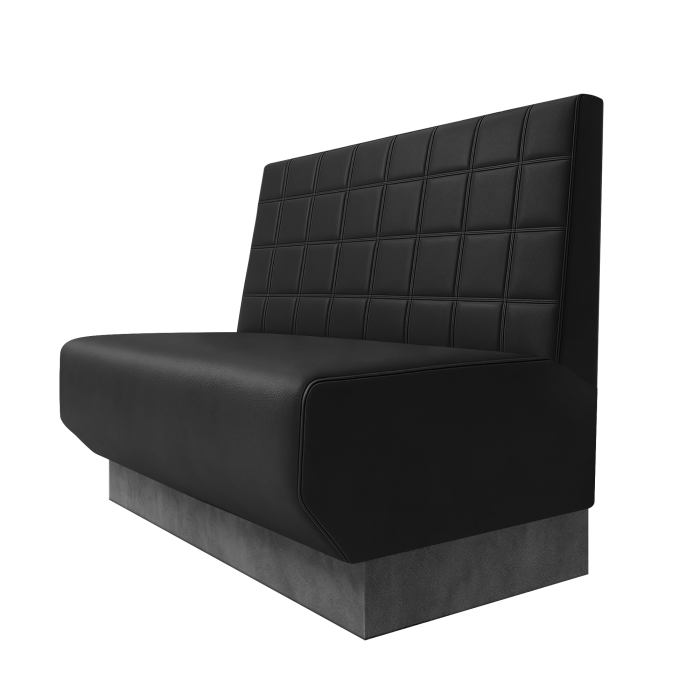 Wagner | Gastrobank | B:H 100 x 100 cm | Schwarz | Blocks | Leder | Fußleiste Grau