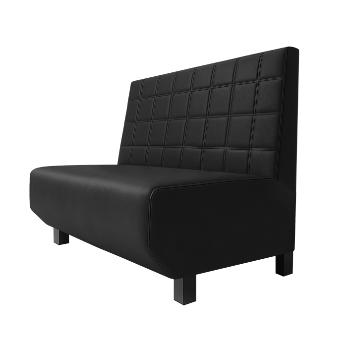 Wagner | Gastrobank | B:H 100 x 100 cm | Schwarz | Blocks | Leder | Möbelfuß Schwarz