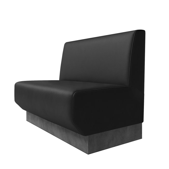 Wagner | Gastrobank | B:H 100 x 100 cm | Schwarz | Glatt | Leder | Fußleiste Grau