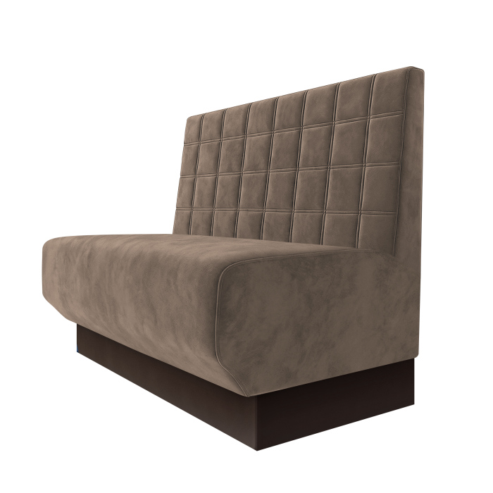 Wagner | Gastrobank | B:H 100 x 100 cm | Taupe | Blocks | Samt | Fußleiste Braun