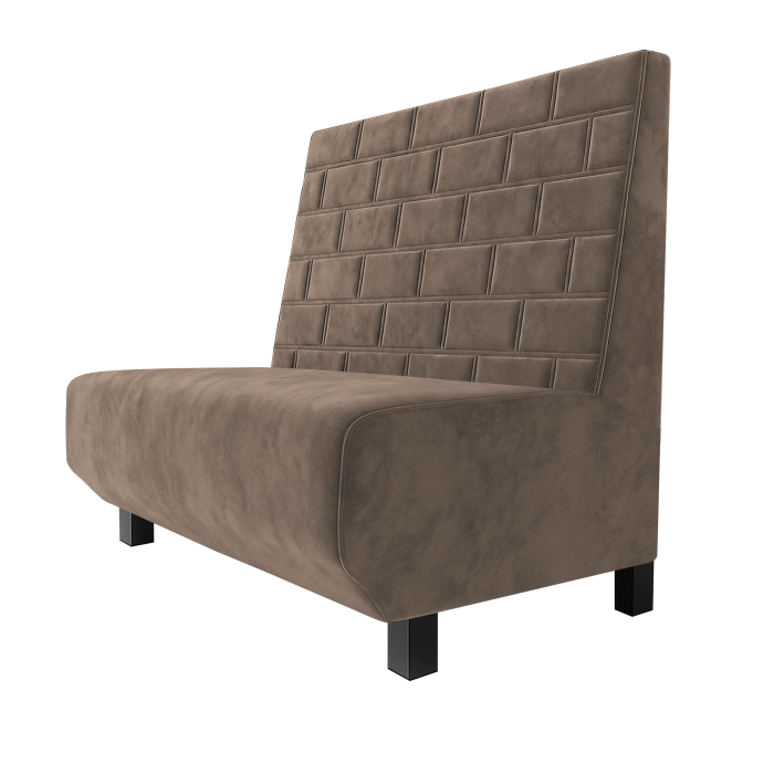 Wagner | Gastrobank | B:H 100 x 100 cm | Taupe | Stein | Samt | Möbelfuß Schwarz