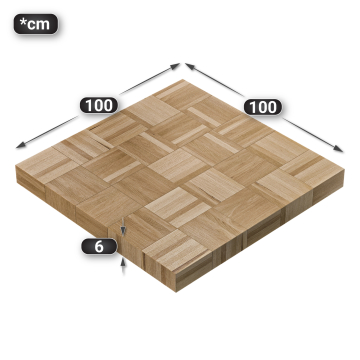 COLUMBIA | Gastro Tischplatte | 100 x 100 x 6 cm | Quadratisch | Eiche