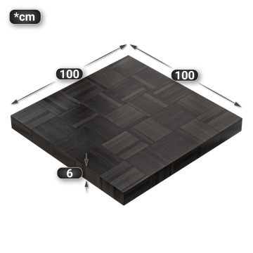 COLUMBIA | Gastro Tischplatte | 100 x 100 x 6 cm | Quadratisch | Schwarz