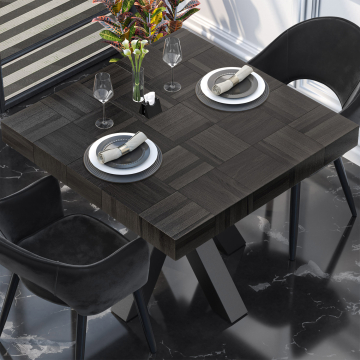 COLUMBIA | Gastro Tischplatte | 100 x 100 x 6 cm | Quadratisch | Schwarz