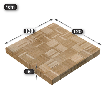 COLUMBIA | Gastro Tischplatte | 120 x 120 x 6 cm | Quadratisch | Eiche