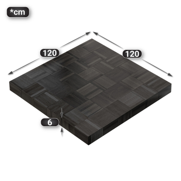 COLUMBIA | Gastro Tischplatte | 120 x 120 x 6 cm | Quadratisch | Schwarz