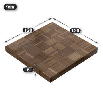 COLUMBIA | Gastro Tischplatte | 120 x 120 x 6 cm | Quadratisch | Walnuß
