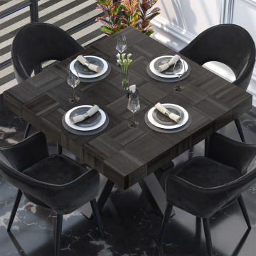 COLUMBIA | Gastro Tischplatte | 120 x 120 x 6 cm | Quadratisch | Schwarz