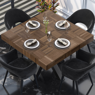 COLUMBIA | Gastro Tischplatte | 120 x 120 x 6 cm | Quadratisch | Walnuß