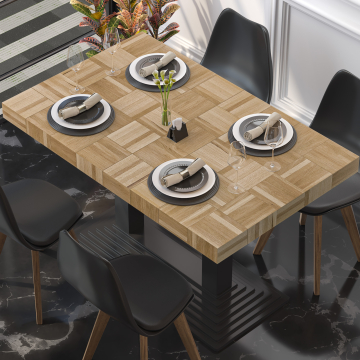 COLUMBIA | Gastro Tischplatte | 130 x 80 x 6 cm | Rechteckig | Eiche