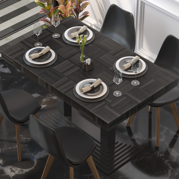 COLUMBIA | Gastro Tischplatte | 130 x 80 x 6 cm | Rechteckig | Schwarz