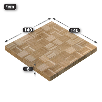 COLUMBIA | Gastro Tischplatte | 140 x 140 x 6 cm | Quadratisch | Eiche