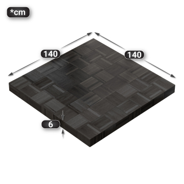COLUMBIA | Gastro Tischplatte | 140 x 140 x 6 cm | Quadratisch | Schwarz