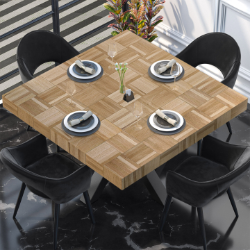 COLUMBIA | Gastro Tischplatte | 140 x 140 x 6 cm | Quadratisch | Eiche