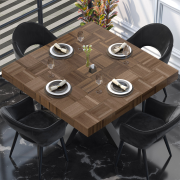 COLUMBIA | Gastro bordplate | 140 x 140 x 6 cm | Firkantet | Valnøtt