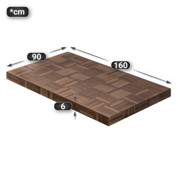 COLUMBIA | Gastro Tischplatte | 160 x 90 x 6 cm | Rechteckig | Walnuß