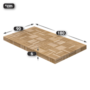 COLUMBIA | Gastro Tischplatte | 180 x 90 x 6 cm | Rechteckig | Eiche