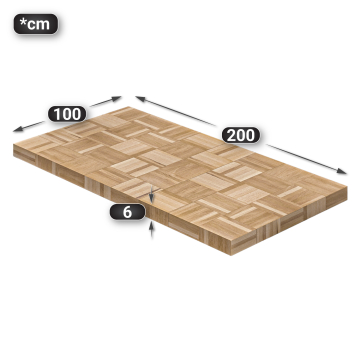 COLUMBIA | Gastro Tischplatte | 200 x 100 x 6 cm | Rechteckig | Eiche