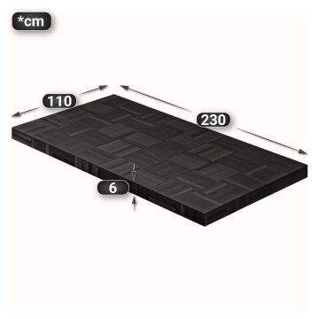 COLUMBIA | Gastro Tischplatte | 230 x 110 x 6 cm | Rechteckig | Schwarz