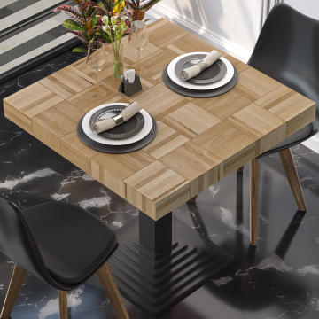 COLUMBIA | Gastro Tischplatte | 80 x 80 x 6 cm | Quadratisch | Eiche