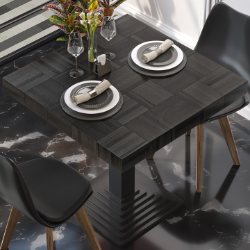 COLUMBIA | Gastro Tischplatte | 80 x 80 x 6 cm | Quadratisch | Schwarz
