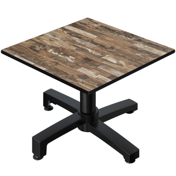 CPBC | Tavolo da salotto compatto | L:P:H 70 x 70 x 42 cm | Vintage Old / Alluminio | Pieghevole | Peso aggiuntivo