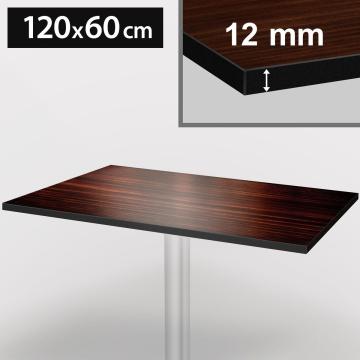 KOMPAKT | HPL bistro bordplate | 120x60cm | Mørk valnøtt 