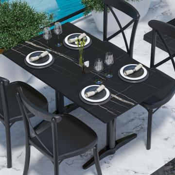 COMPACT | Tablero de mesa Compacto | 120x70cm | Mármol negro