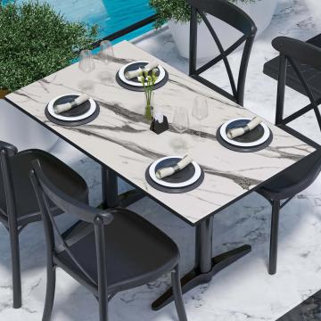 COMPACT | Tablero de mesa Compacto | 120x70cm | Mármol blanco