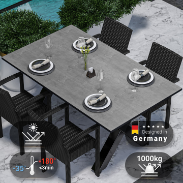 COMPACT | Gastro HPL Tischplatte | 160 x 90 cm | Beton | Rund