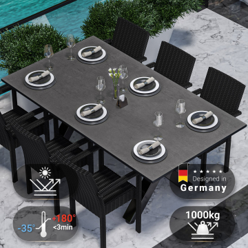 COMPACT | Gastro HPL Tischplatte | 200 x 100 cm | Anthrazit | Rund