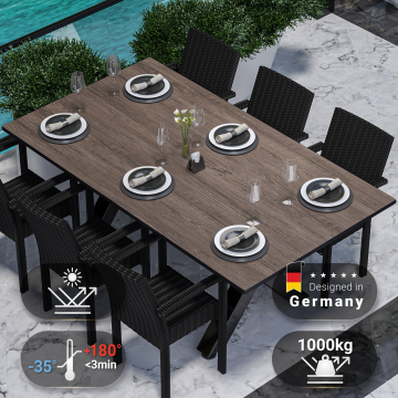 COMPACT | Gastro HPL Tischplatte | 230 x 110 cm | Light Wenge | Rund
