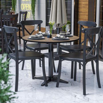 COMPACT | Bistro HPL Tischplatte | Ø70cm | Eiche