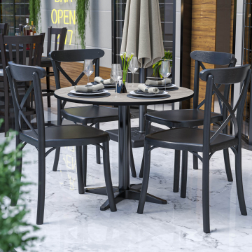 COMPACT | Bistro HPL Tischplatte | Ø70cm | Eiche-Weiß