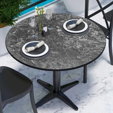 COMPACT | Bistro HPL Tischplatte | Ø70cm | Felsen