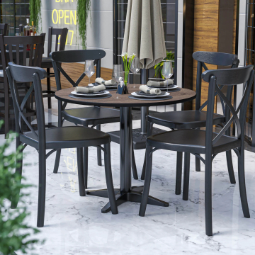 COMPACT | Bistro HPL Tischplatte | Ø70cm | Light Wenge