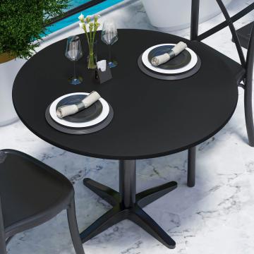 COMPACT | Bistro HPL Tischplatte | Ø70cm | Schwarz