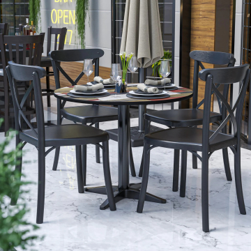 COMPACT | Bistro HPL Tischplatte | Ø70cm | Vintage Bunt