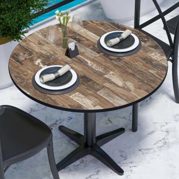 COMPACT | Bistro HPL Tischplatte | Ø70cm | Vintage Old