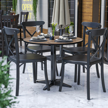 COMPACT | Bistro HPL Tischplatte | Ø70cm | Vintage Old