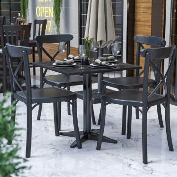 COMPACT | Bistro HPL Tischplatte | 70x70cm | Cappuccino-Marmor