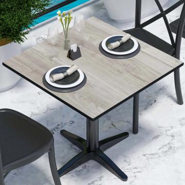 COMPACT | Bistro HPL Tischplatte | 70x70cm | Eiche-Weiß