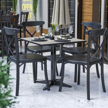 COMPACT | Bistro HPL Tischplatte | 70x70cm | Eiche-Weiß