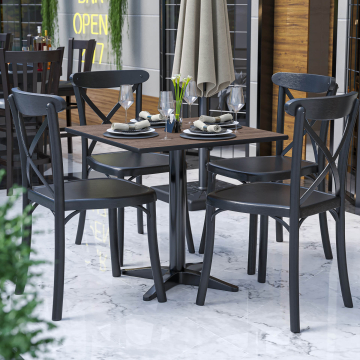 COMPACT | Bistro HPL Tischplatte | 70x70cm | Light Wenge