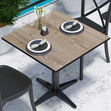 COMPACT | Bistro HPL Tischplatte | 70x70cm | Rustikal Eiche
